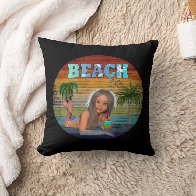   Ultimate Vintage Beach Experience Cushion (Blanket)