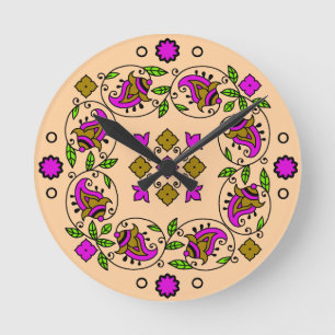 ultimate vintage pattern round clock