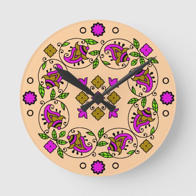 ultimate vintage pattern round clock (Front)