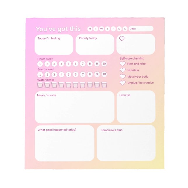 Ultimate Wellness Planner Notepad (Front)