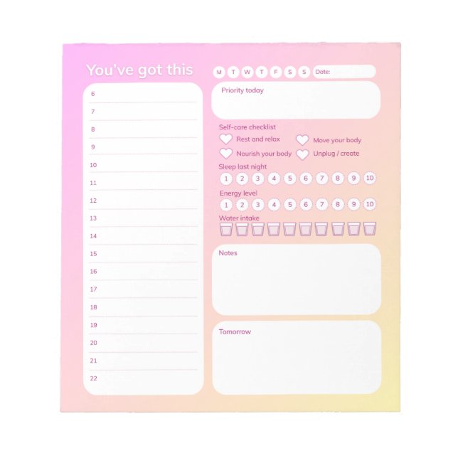 Ultimate Wellness Planner with Daily Schedule Notepad (Front)