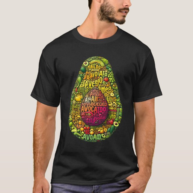 ULTRA AVOCADO TYPOGRAPHY ART, TEXT ART, WORD ART T-Shirt (Front)