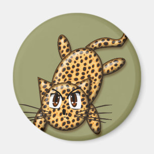 Ultra Cute Anime Leopard Kitty Magnet