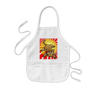 Ultra Cute Anime Leopard Kitty Rainbow Head Band Kids Apron