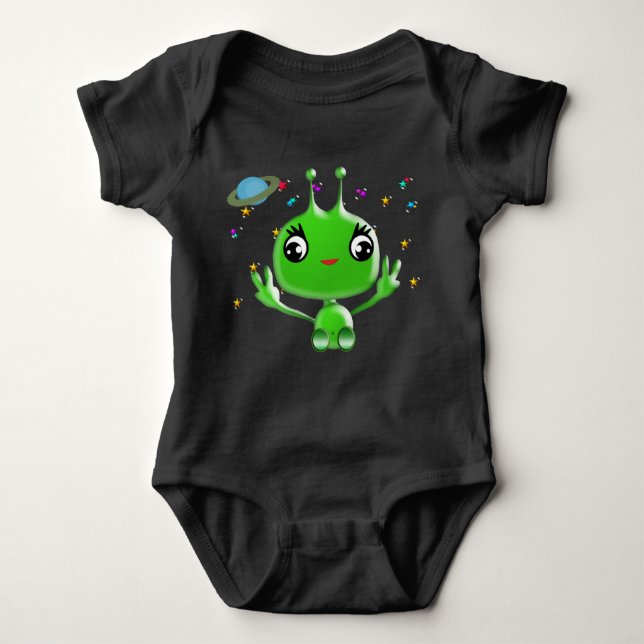 Ultra Cute Baby Alien Baby Bodysuit (Front)