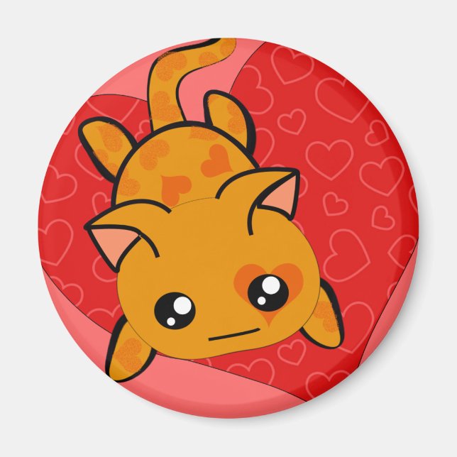 Ultra Cute Kawaii Anime Kitty Magnet (Front)