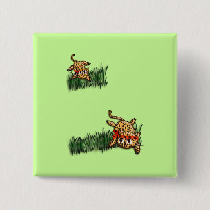 Ultra Cute Leopard Safari Birthday Invitations 15 Cm Square Badge