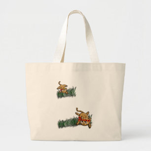 Ultra Cute Leopard Safari Birthday Invitations Large Tote Bag