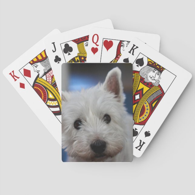 Ultra Cute Pestie Westie White Terrier Playing Cards (Back)