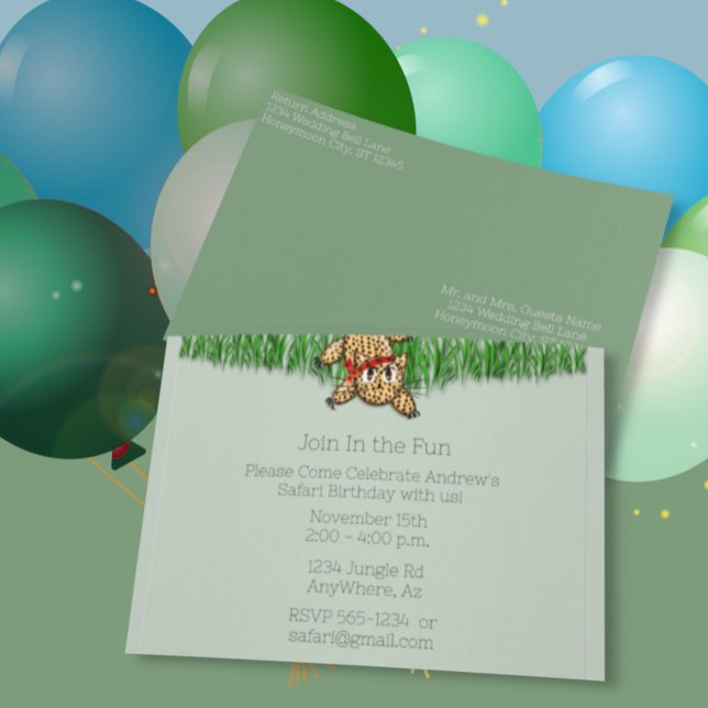 Ultra Cute Safari Leopard Birthday Invitations (Creator Uploaded)