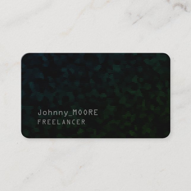 Ultra dark modern futuristic cyber black business card (Front)