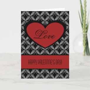 Ultra Glam Heart Valentine's Day Card, Red Holiday Card