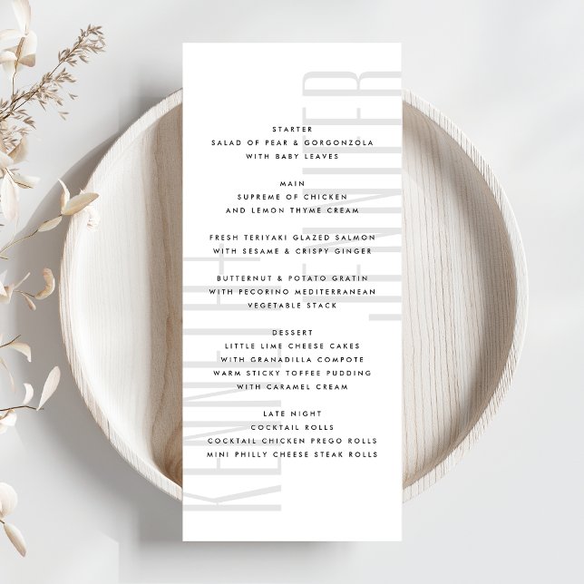 Ultra LET'S EAT Modern Minimalist DETAILED Wedding Menu (Creator Uploaded)