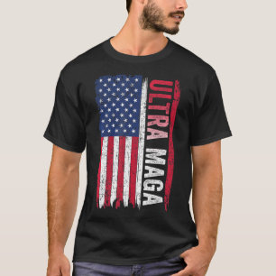 ULTRA MAGA American Flag Patriotic Agenda   T-Shirt