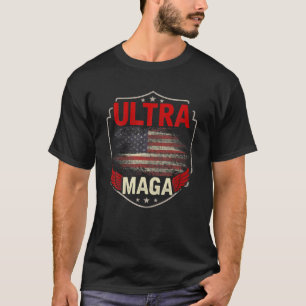 Ultra MAGA Anti-Biden US Flag 4Th Of July T-Shirt