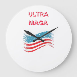 ultra maga design T-Shirt Tote Bag Large Clock