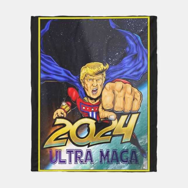 Ultra MAGA  Fun Pro Trump Maga Super Ultra Maga  Fleece Blanket (Front)