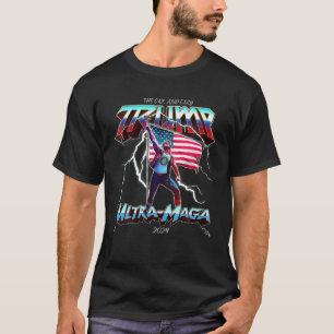 Ultra MAGA Funny Anti Biden US Flag Pro Trump Trai T-Shirt