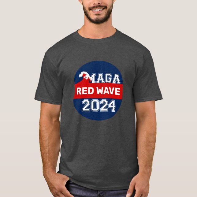 Ultra MAGA Red Wave is Coming MAGA King Trump 2024 T-Shirt (Front)