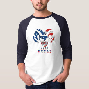 Ultra Maga Skull Men's Basic 3/4 Sleeve Raglan T-Shirt