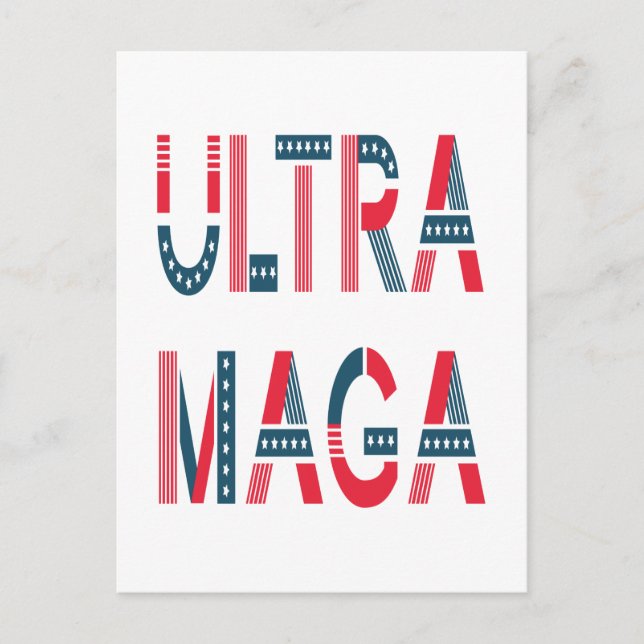 Ultra MAGA Trump Patriotic Republican Conservative Postcard (Front)