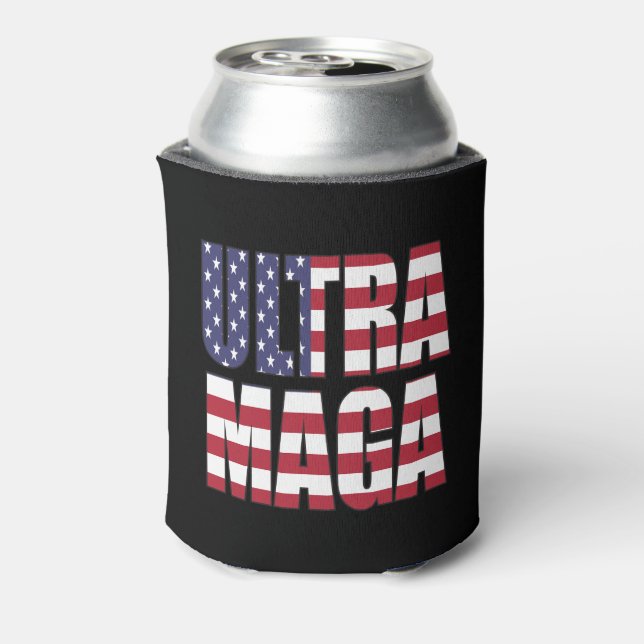 Ultra MAGA Trump Supporter 💡  Great Again USA  Can Cooler (Can Back)