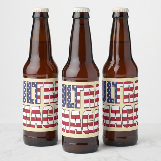 Ultra MAGA Trump Supporter 🚗 Great USA  Beer Bottle Label (Bottles)