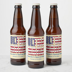 Ultra MAGA Trump Supporter 🚗 Great USA Beer Bottle Label