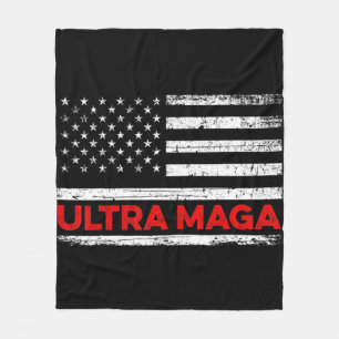 Ultra Maga United State flag Fleece Blanket