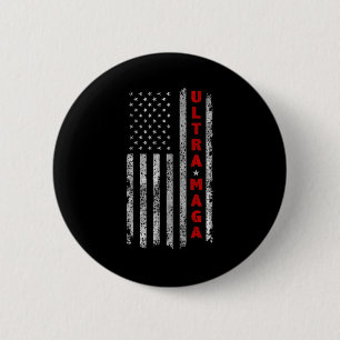Ultra MAGA  Vintage American Flag Ultra MAGA   6 Cm Round Badge