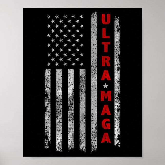 Ultra MAGA  Vintage American Flag Ultra MAGA   Poster (Front)