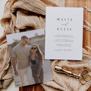 Ultra Minimal Calligraphy Accent + Photo Invitation
