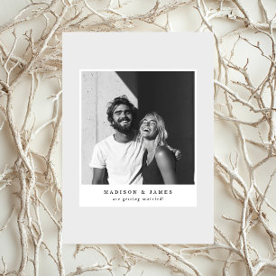 Ultra Minimal Casual Photo Light Grey Wedding Save The Date