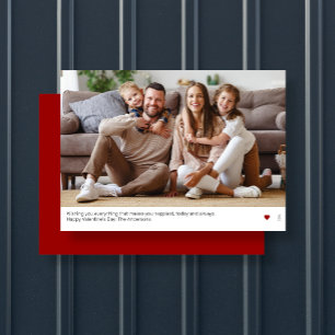 Ultra Minimal Modern Red Valentine's Day Card