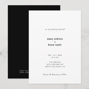 Ultra Minimal Modern Typography QR Code Wedding Invitation