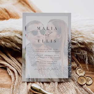 Ultra Minimal   Photo Overlay Wedding Invitation