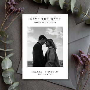 Ultra Minimal Wedding Photo Save The Date