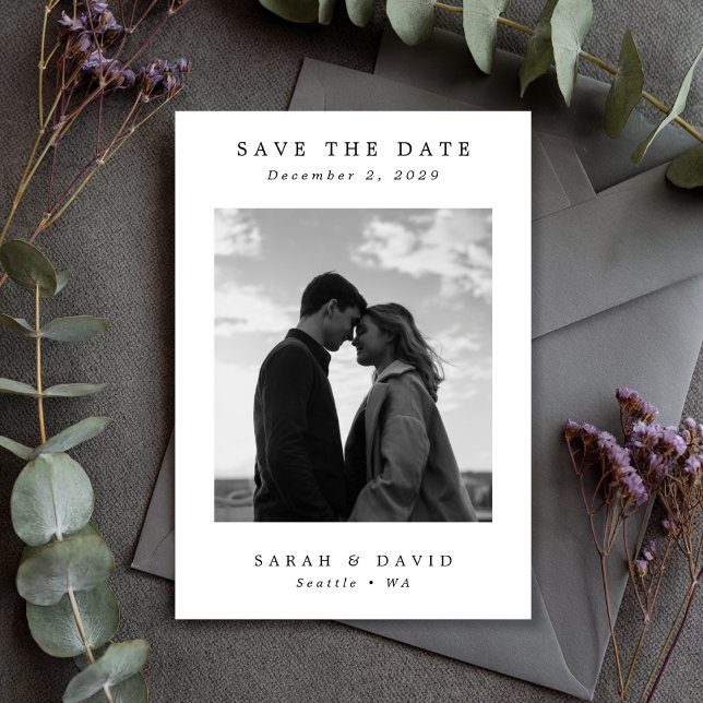 Ultra Minimal Wedding Photo Save The Date (Creator Uploaded)