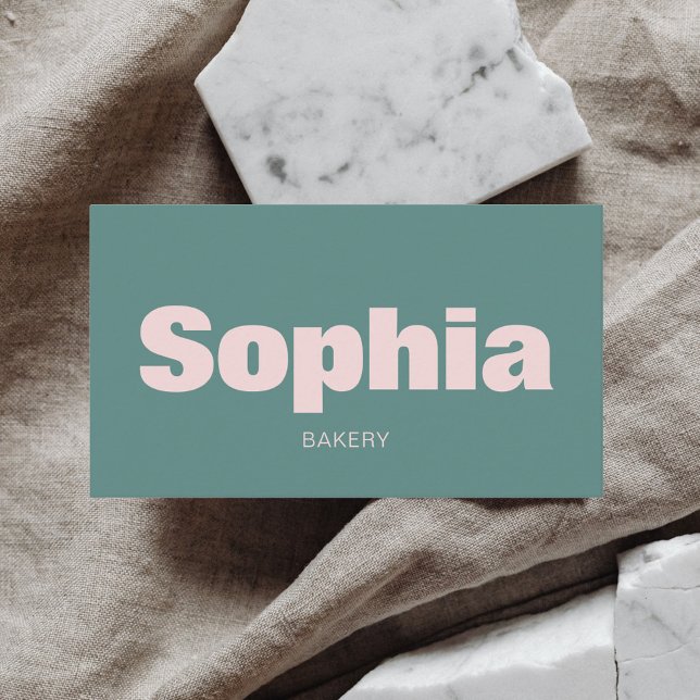 Ultra Minimalist Bold Green Pink Business Card (Creator Uploaded)