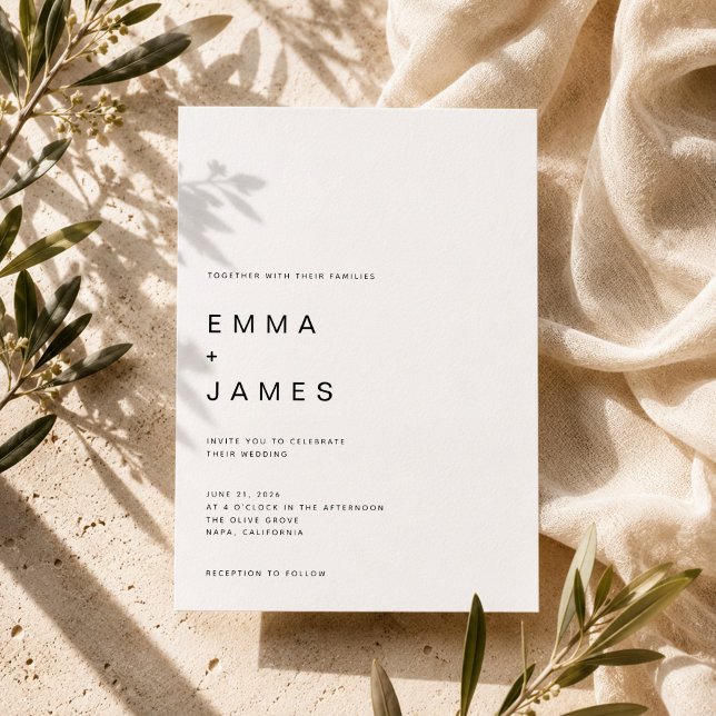 Ultra Minimalist Modern Typography Wedding Invitation (Creator Uploaded)