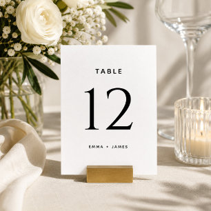 Ultra Minimalist Simple Modern Wedding Table Number