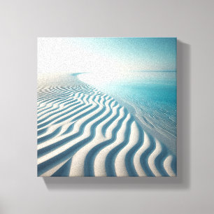 Ultra-Minimalist White Sand Ripples with Endless  Canvas Print