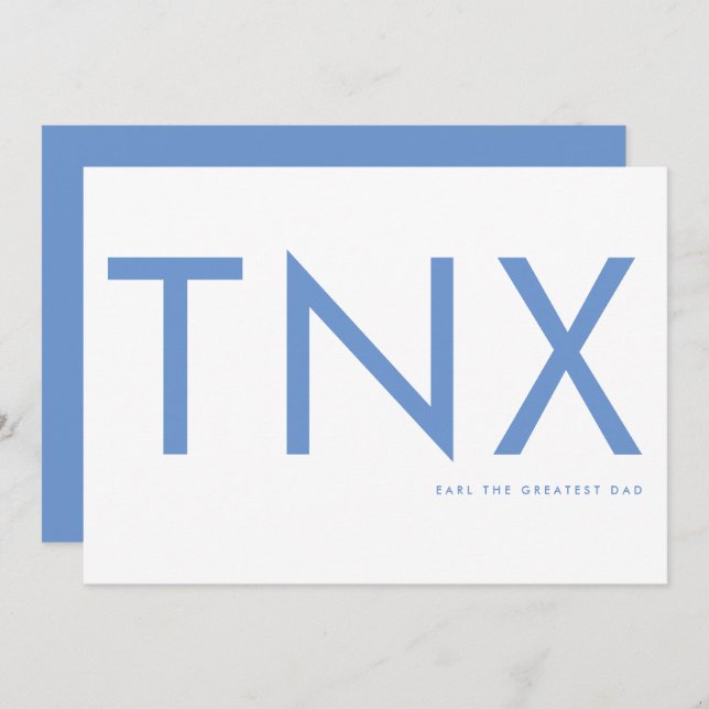 Ultra Modern Bold Baby Blue Thank You Father's Day (Front/Back)