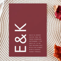Ultra Modern Bold Big Monogram Burgundy Maroon