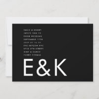 Ultra Modern Bold Big Monogram Minimalist Wedding
