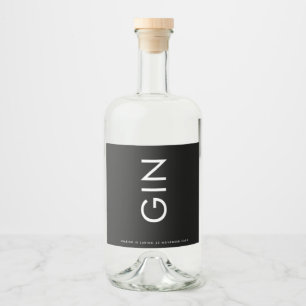 Ultra Modern Bold Big Monogram Simple Liquor Bottle Label