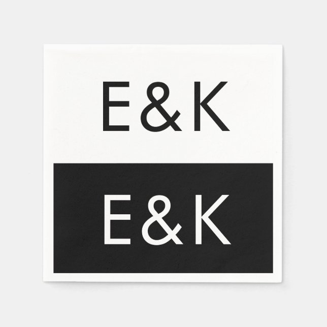 Ultra Modern Bold Big Monogram Simple Napkin (Front)