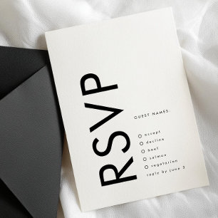 Ultra Modern Bold Big Monogram Simple Wedding RSVP Card