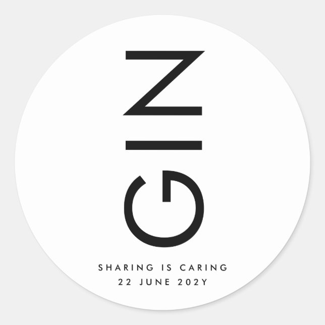 Ultra Modern Bold Big NAMES Liquor Bottle Classic Round Sticker (Front)