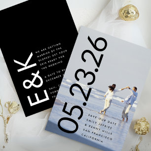 Ultra Modern Bold Big Premium Photo Bold DATE Save The Date